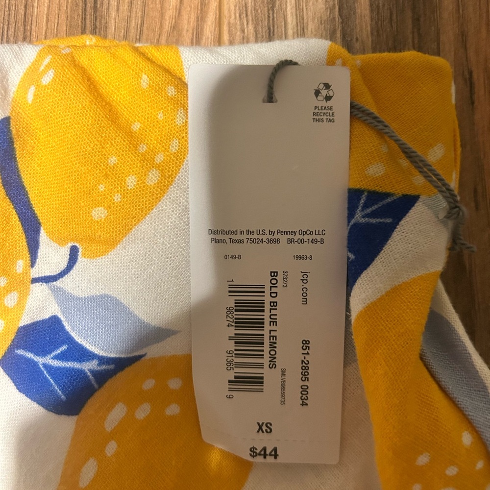 Liz Claiborne Yellow and Blue Lemon Print Skirt - Picture 5 of 5